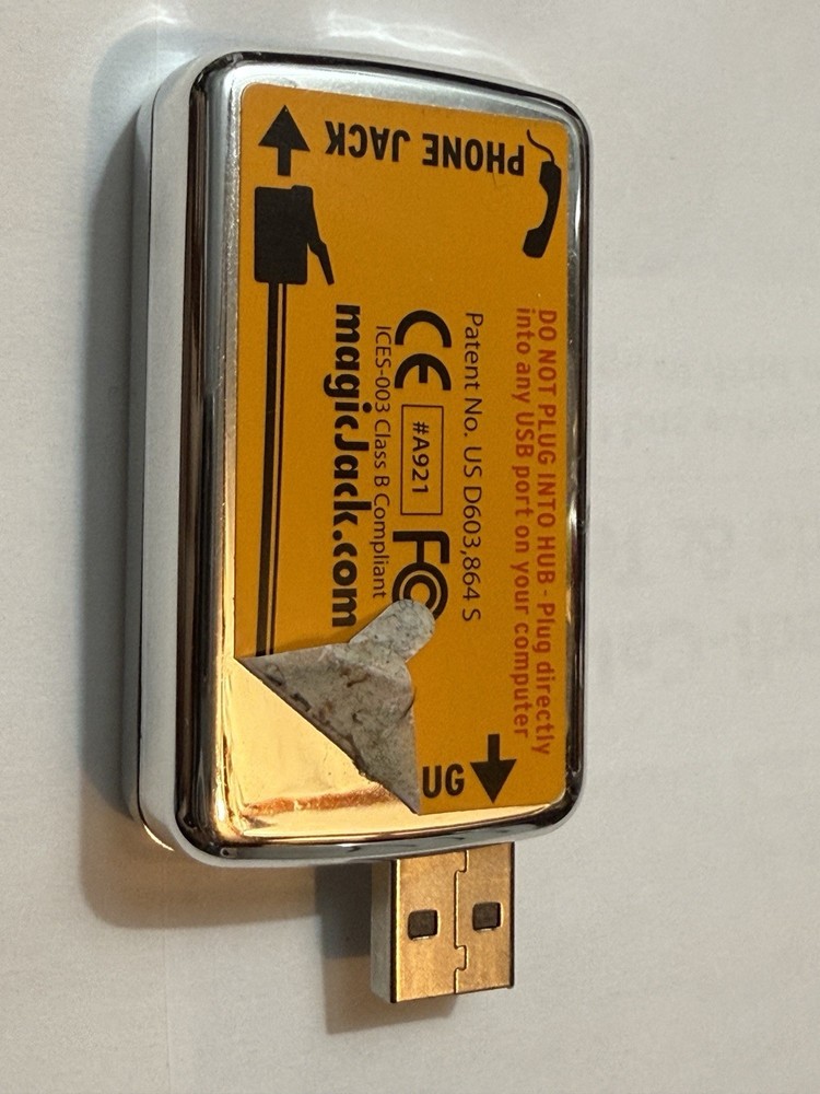 Magic Jack USB Phone Jack - Model A921. (B4)