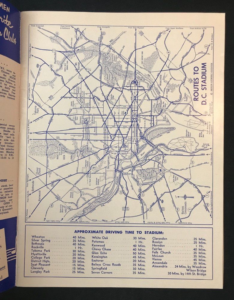 1962 Washington Senators Official Program & Score Card MLB Baseball Game NICE!
