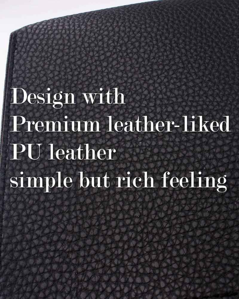 PU Leather Tissue Box Holder, Modern Rectangle Design, Bathroom Vanity, Black
