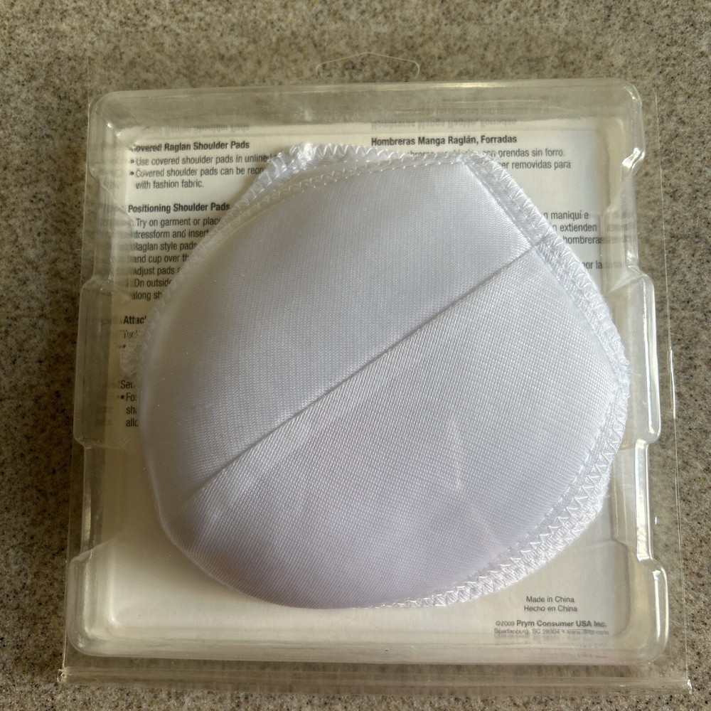 Dritz 53079-9, 1/2”Covered Raglan Shoulder Pads 2/Pkg-White 1 Pair