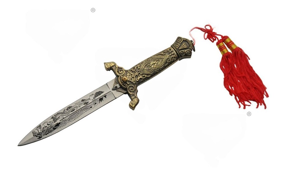 9.75" Monastery Dagger Knife With Scabbard Stainless Steel Decorative Handle
