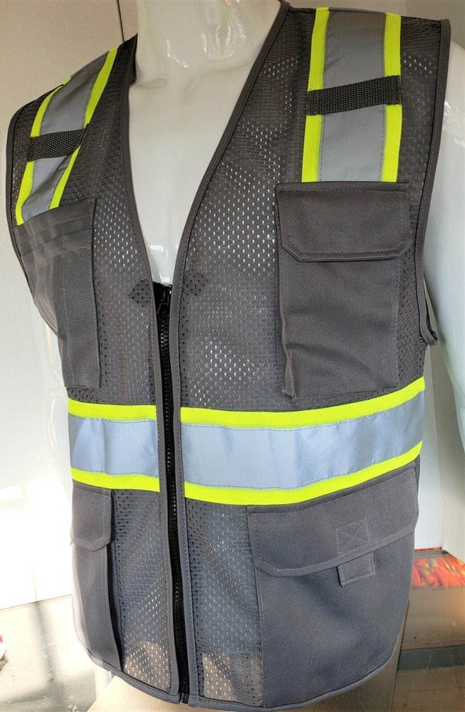 FX Two Tone High Visibility Reflective Gray Safety Vest