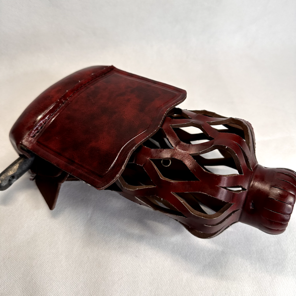 Burgundy Leather Sheild Pocket Pool Table Replacement Pocket Drop Bag