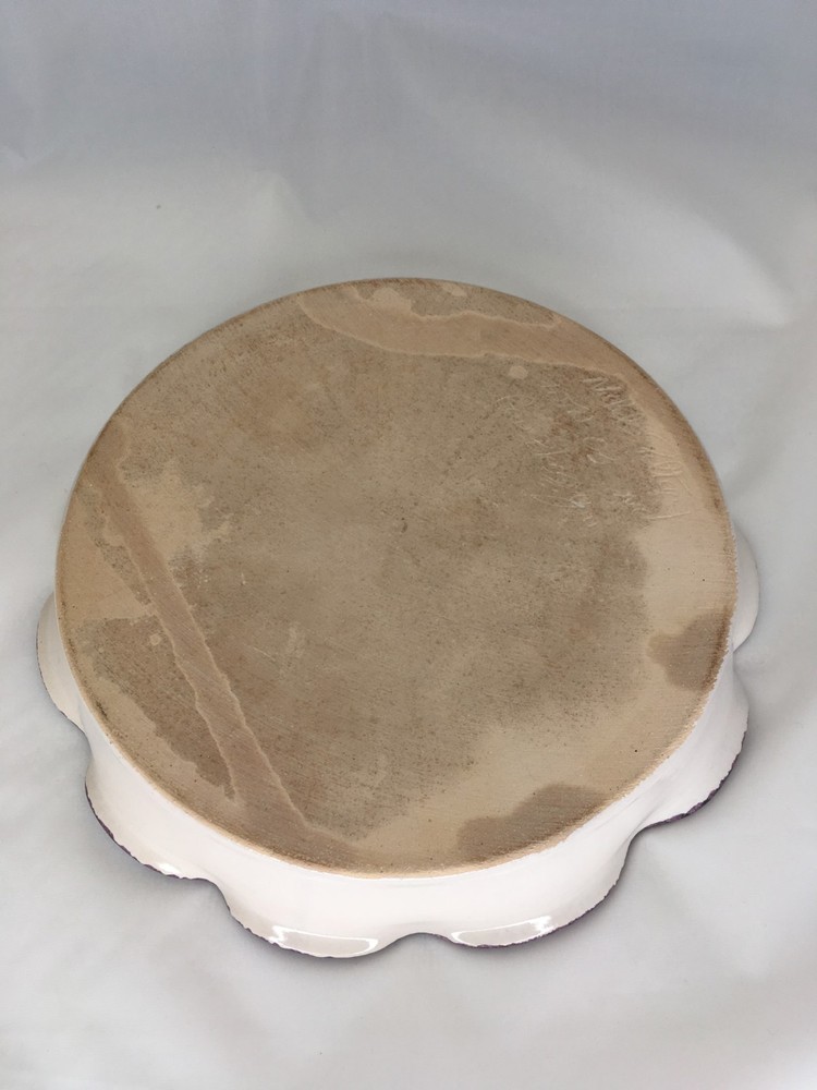 grapes scallop quiche dish ceramic stoneware