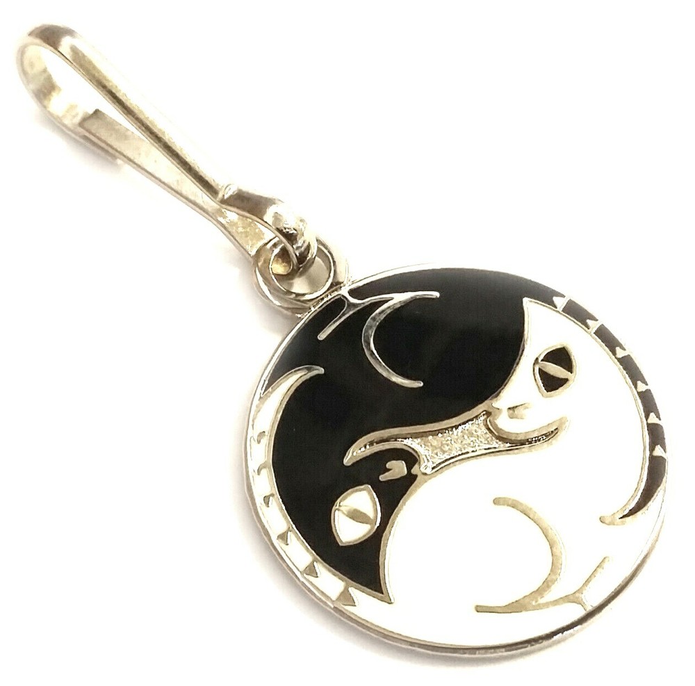 Cat Yin Yang Ying Kitten Kitty Modern Jacket Purse Backpack Zipper Pull Clip