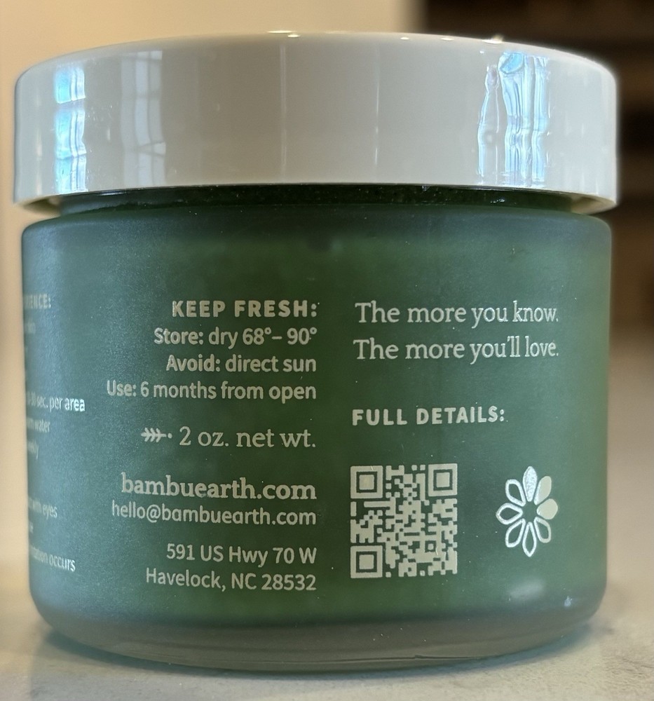 Bambu Earth Bambu + Willow Polishing Mask Exfoliating Polishing 2oz Sealed