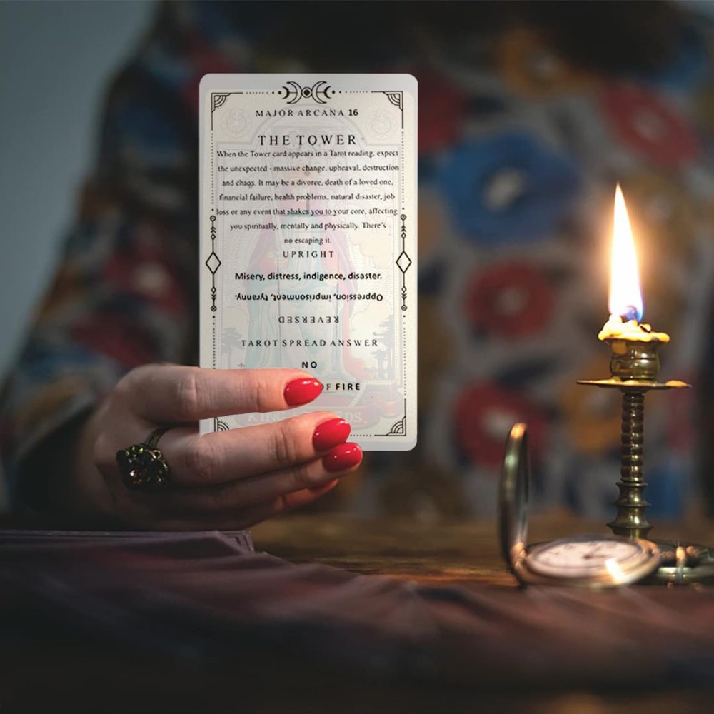 78 Clear Text Pattern Tarot Cards, Classic Tarot Learning Deck Fortune Tellin...