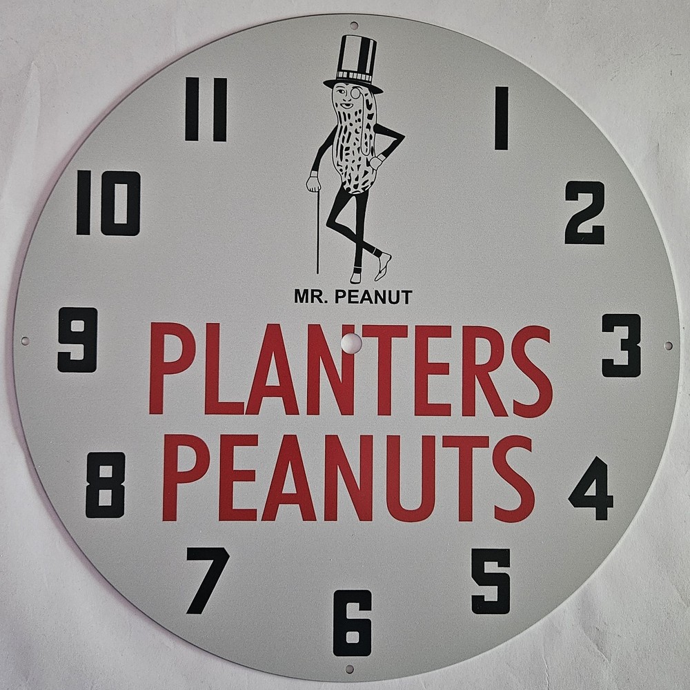 Planters Peanut Clock Face for NPI, Lackner neon clock
