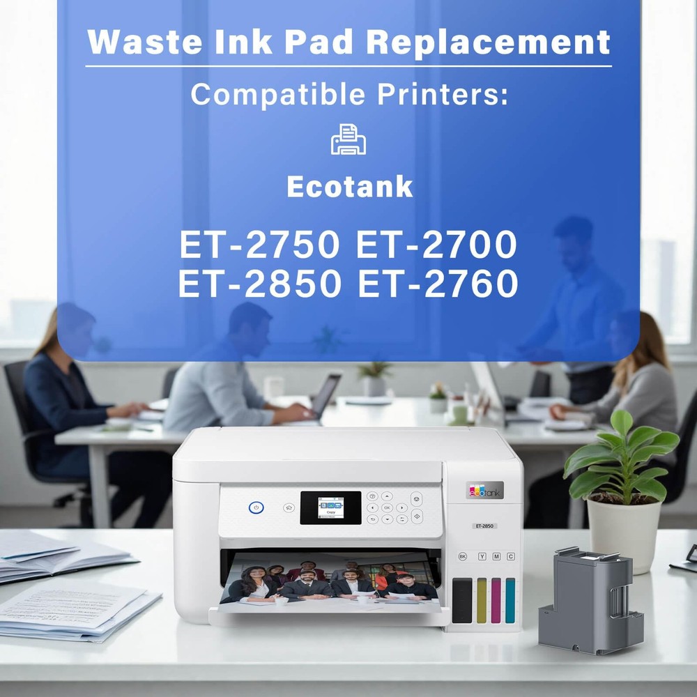 INKROBAT Waste Ink Pad Replacement with Reset Software for Ecotank ET-2850 ET-27