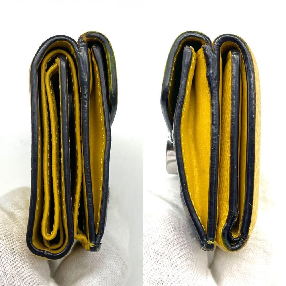 FENDI Fイズ ズッカ 三つ折り財布 ミニウォレット F金具 シルバー金具 黄