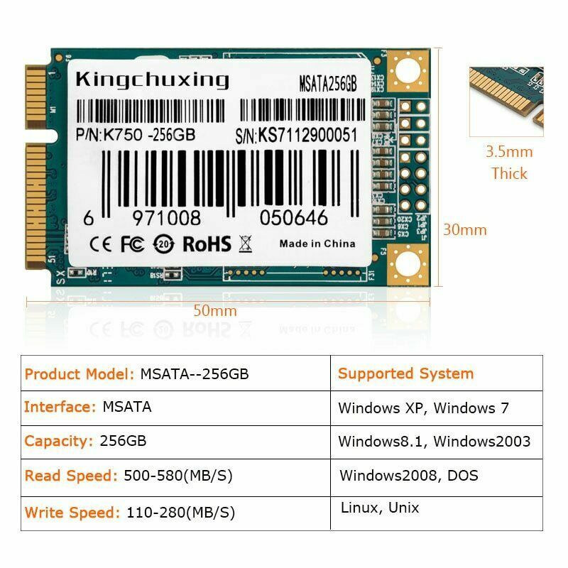 Kingchuxing mSATA Ⅲ Internal Solid State Drive 128GB Desktop Laptop High Speed