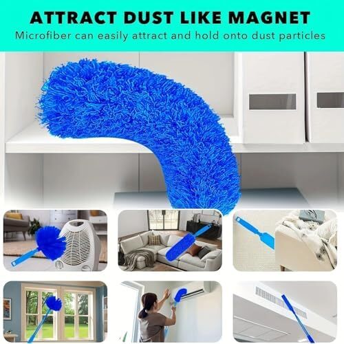 Cobweb Duster with Extension Pole,Spider Web Remover 2PCS Cob Web Duster 15-100