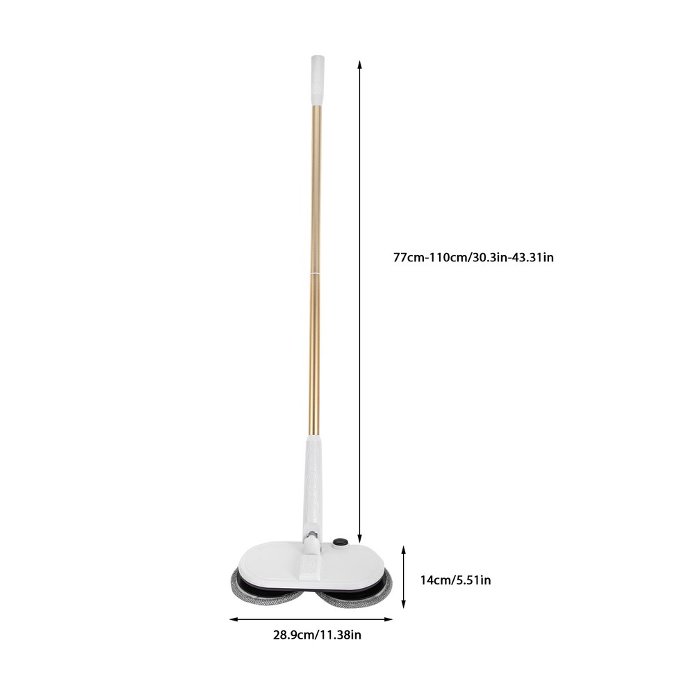 Cordless Mop Spin Mops Floor Cleaning Dual Spinning Scrubber Adjustable Lever
