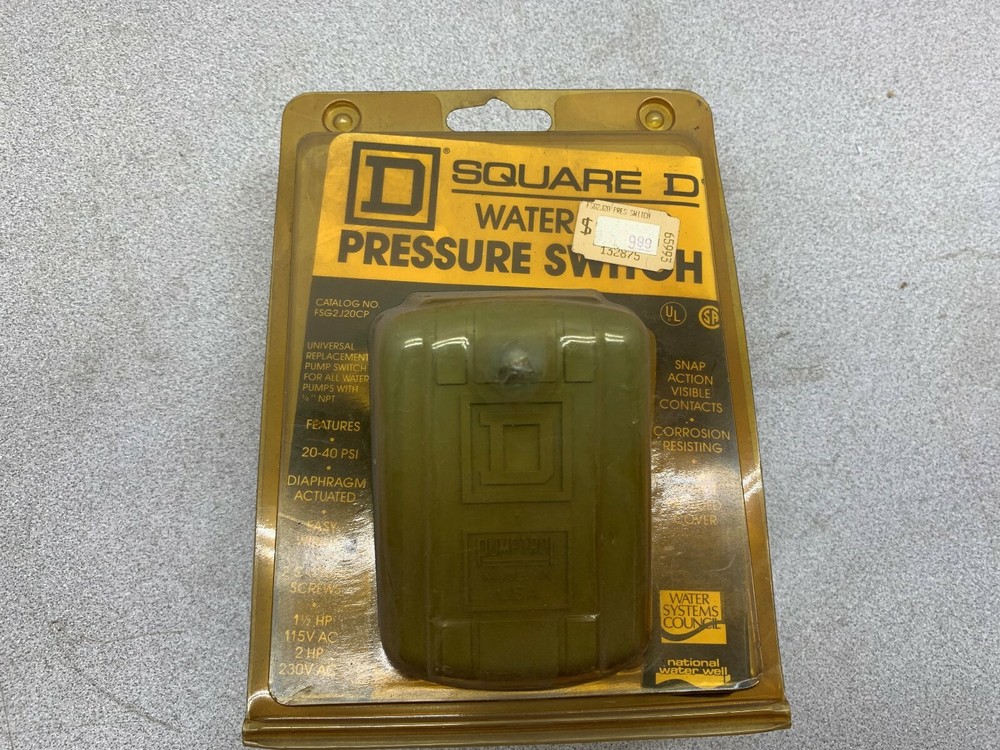 NEW NO BOX SQUARE D PRESSURE SWITCH FDG2J20CP