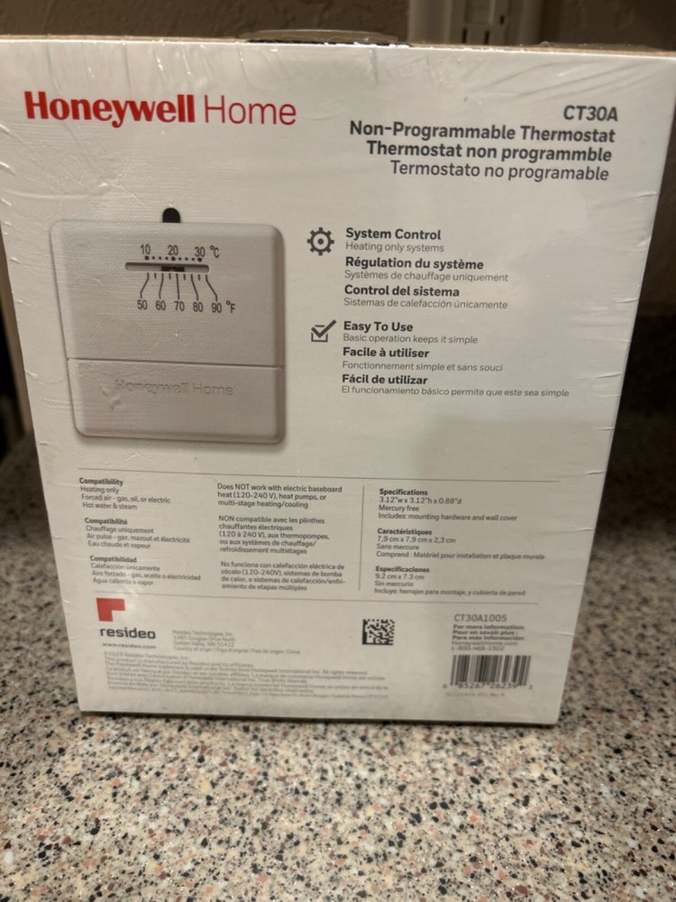 honeywell home non programmable thermostat CT30A