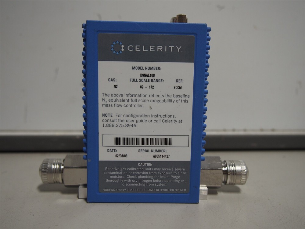 Celerity IN2 DSNAL100 Mass Flow Controller N2 89-172 SCCM