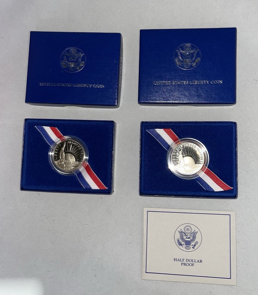 2 Liberty Half Dollar Coins. 1 with and 1 Without Proof