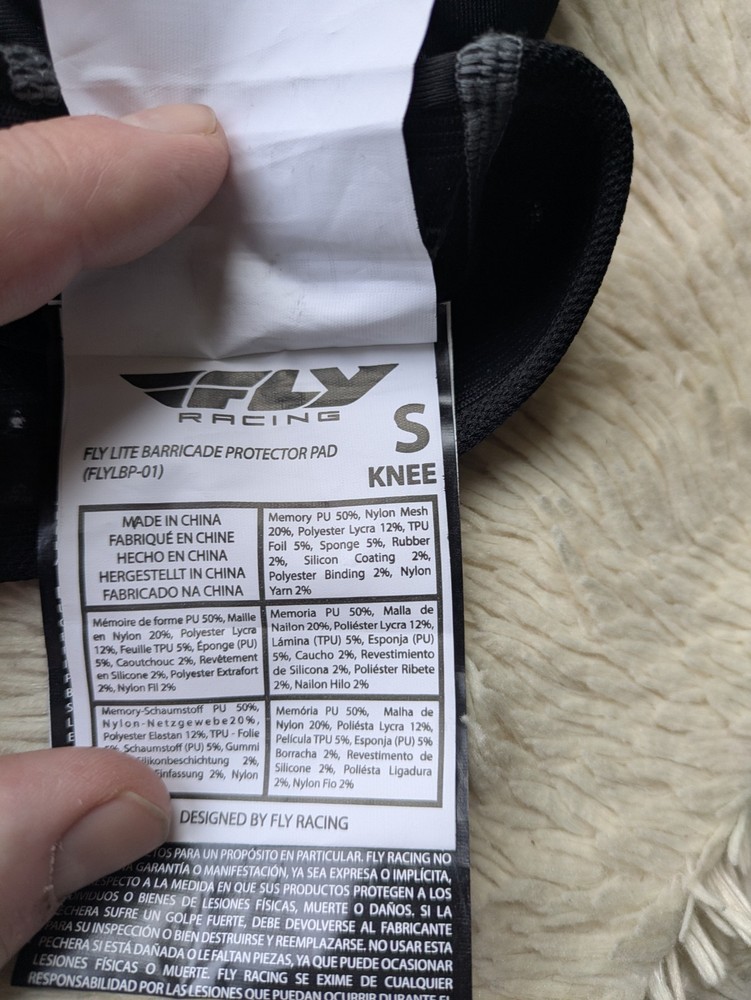 Fly Racing Barricade Lite Knee Guard Small Black