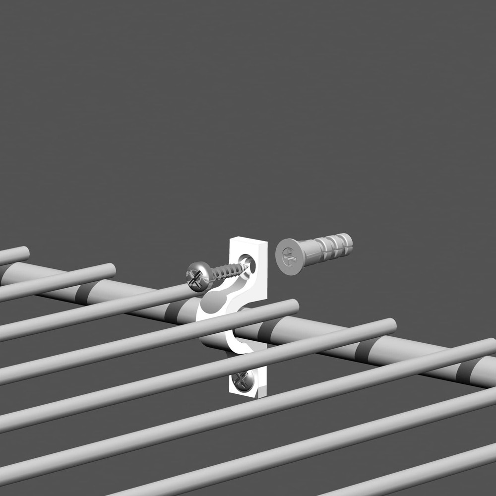 7561 Shelf Clips for Concrete Installation, 12-Pack , White