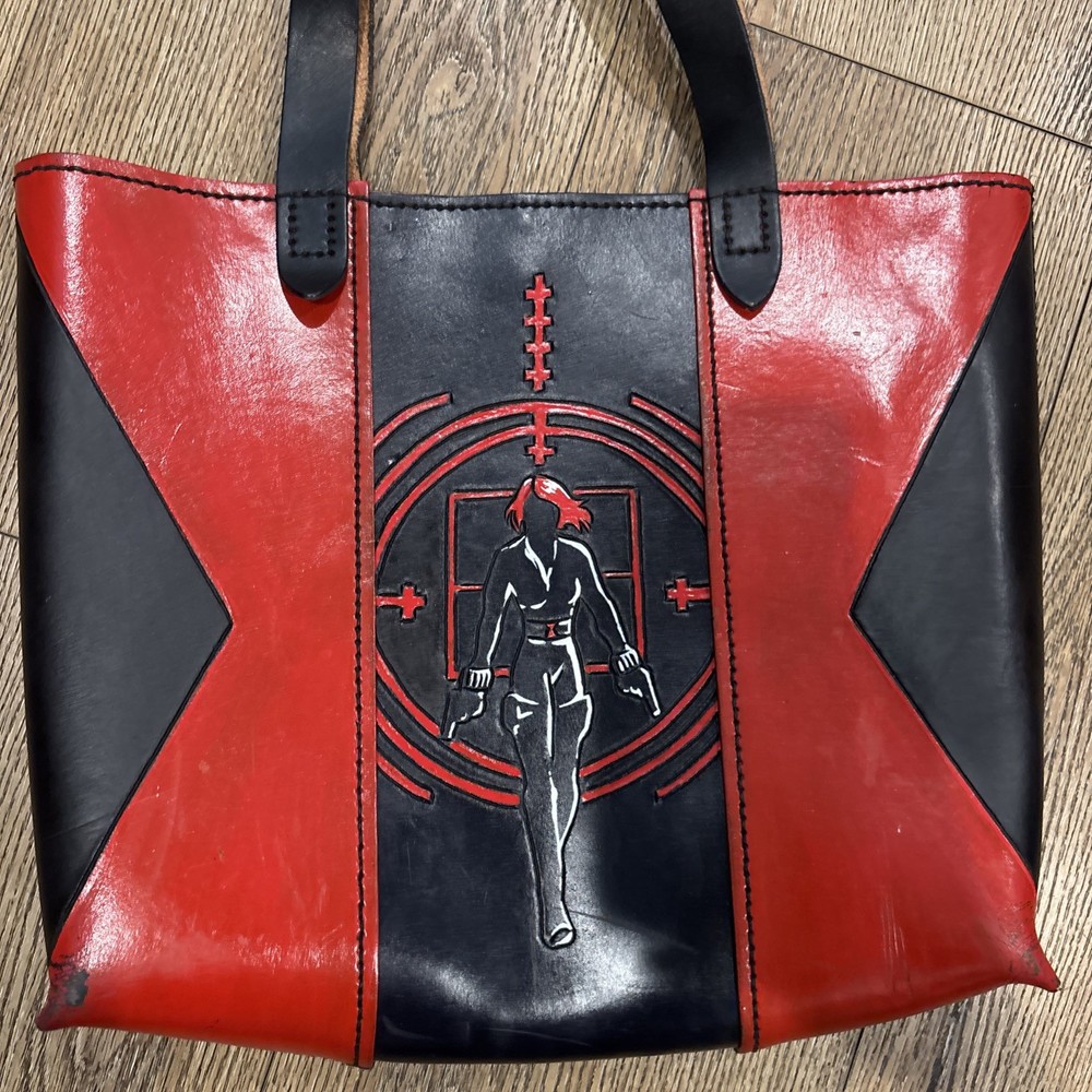 Custom Made Black Widow The Avengers Leather Tote Bag Marvel Comics