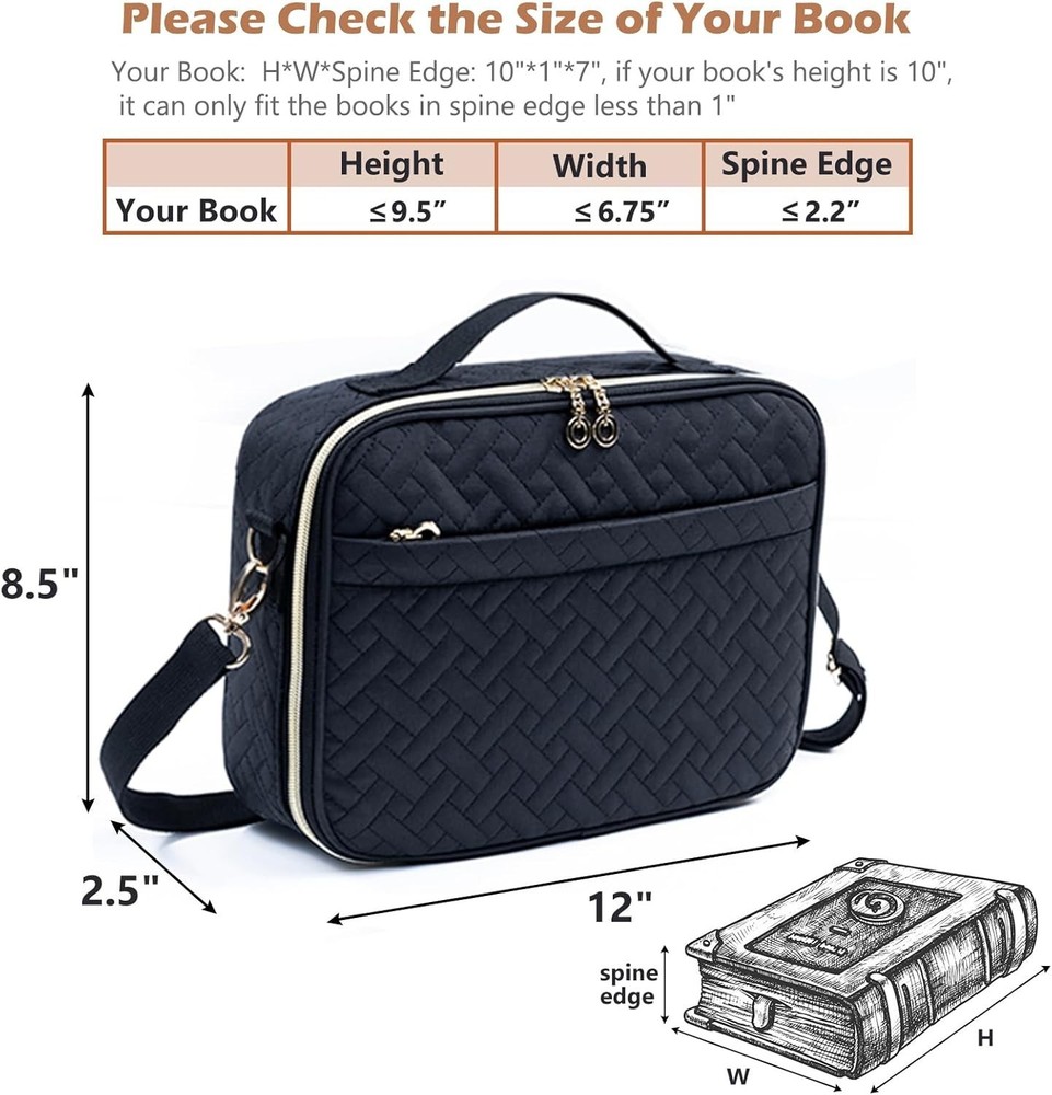 Elegant Black Bible Carrying Case - Versatile Protection for Your Scripture