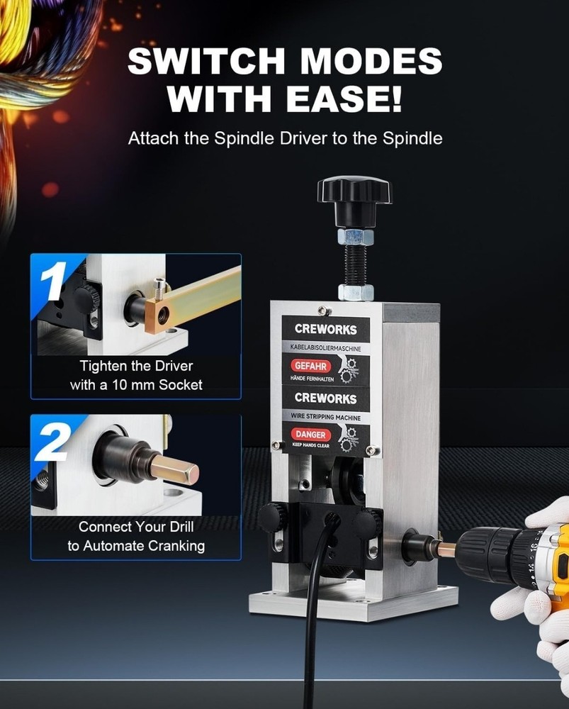 Manual Wire Stripper Machine, 0.06"-1" Wire Stripping Machine