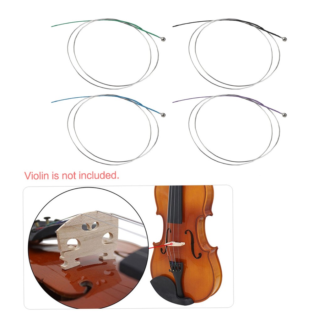 5 set of 4pcs 3/4&4/4 Violin Strings Steel String E A D G Wound Fiddle String e