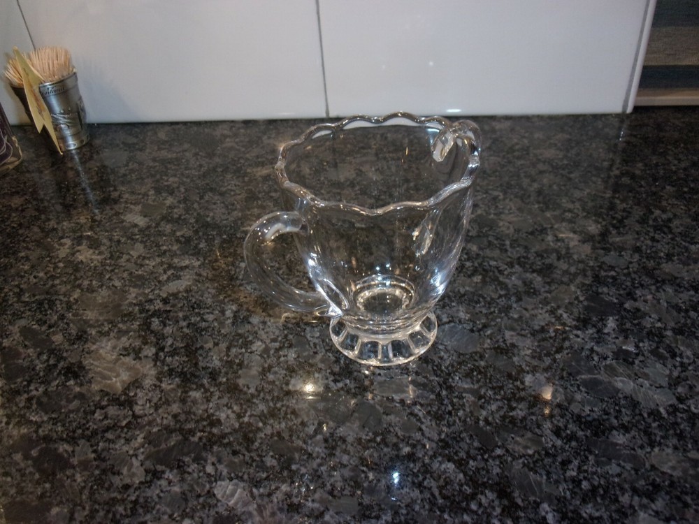 VINTAGE CLEAR SUGAR SERVER CONTAINER - CLASSY - TWO HANDLES -