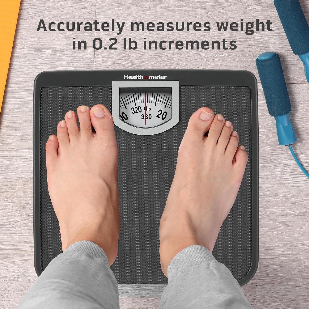 Sturdy Metal Platform Compact Dial Bathroom Scale 330 lb Large Capacity