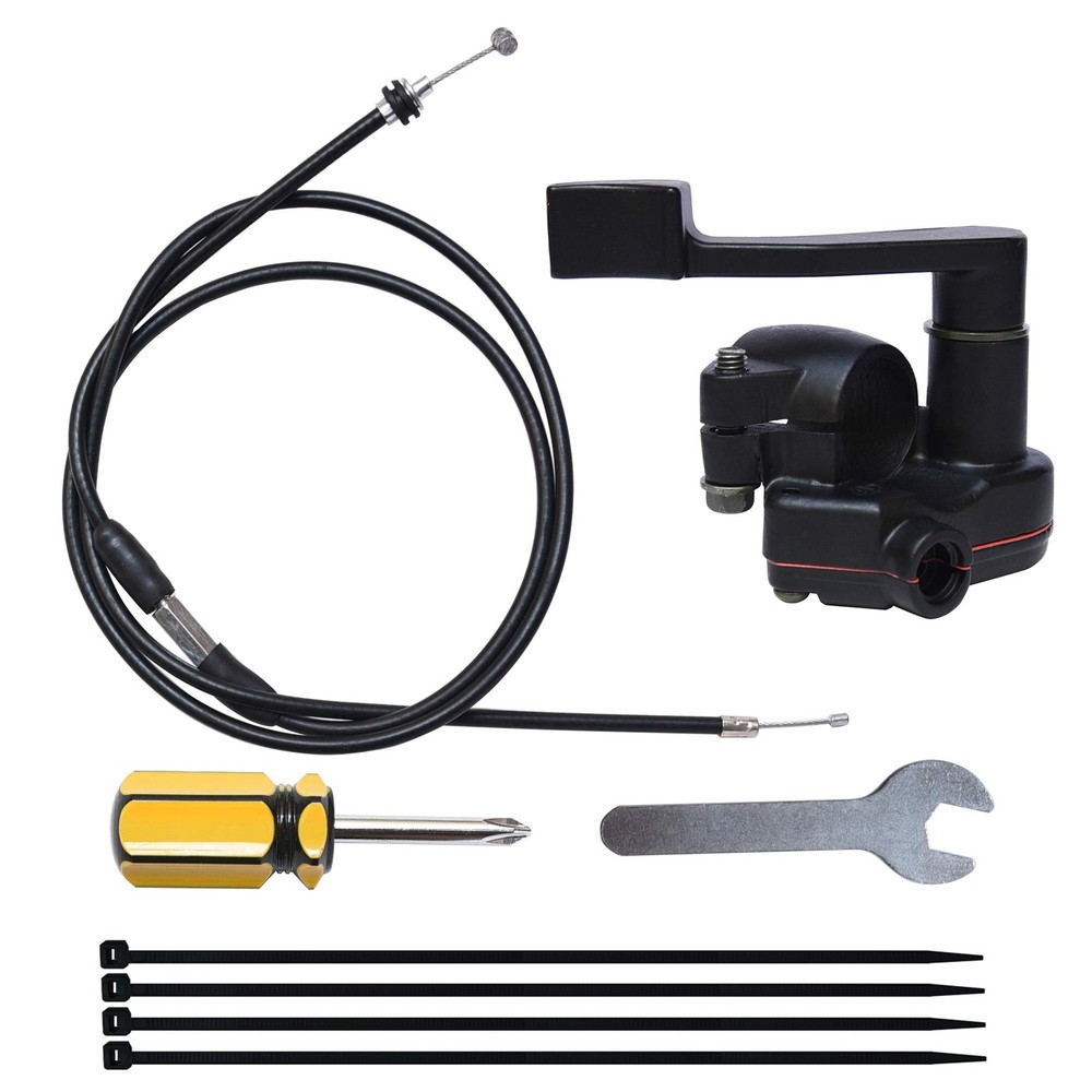 7/8'' 22mm Thumb Throttle Cable Accelerator Handle Assembly for 50cc Black