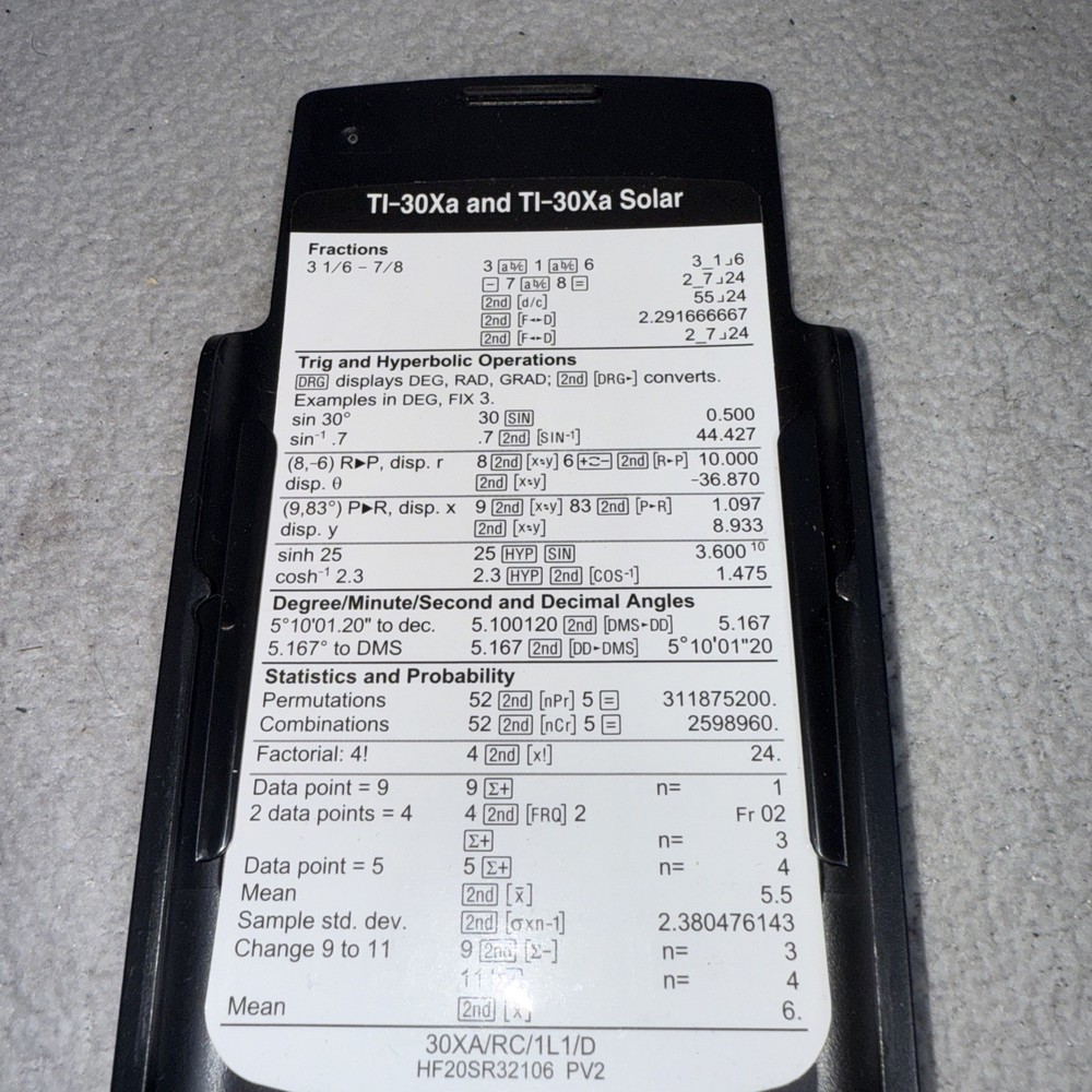 Texas Instruments TI-30Xa Solar Scientific Calculator