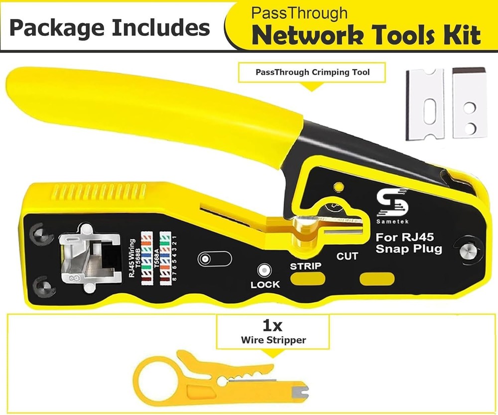 RJ45 Pass through Ethernet Network Crimping tool Pass Through RJ45 Crimper Tool