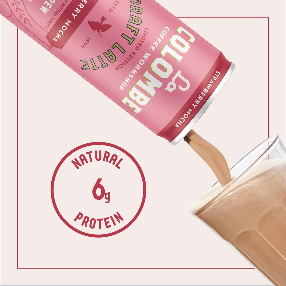 4 PCS 9 fl oz Can Coffee Strawberry Mocha Cold Brew Draft Latte Beverage