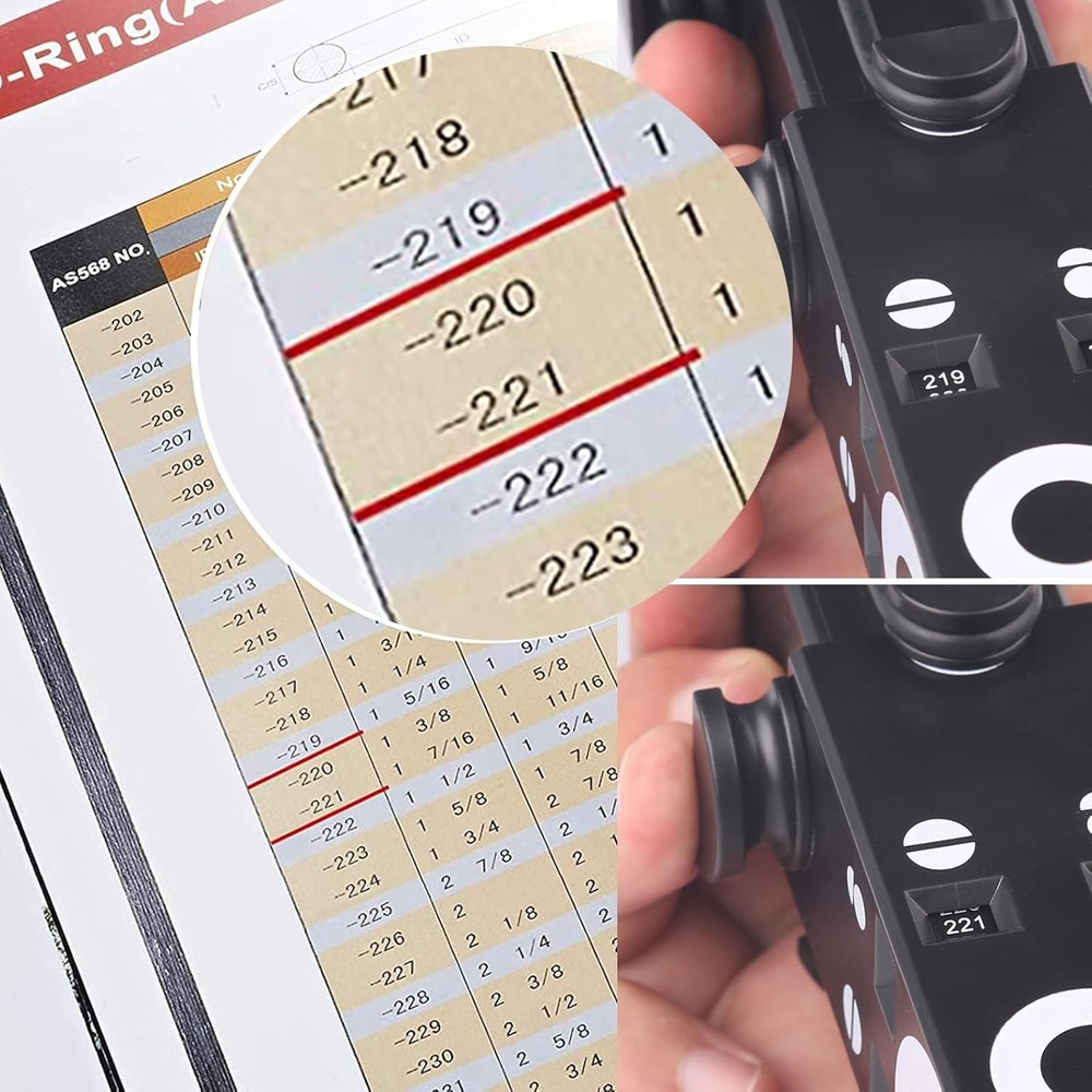 Oring sizing gauge telescoping slide style tool for measuring seals