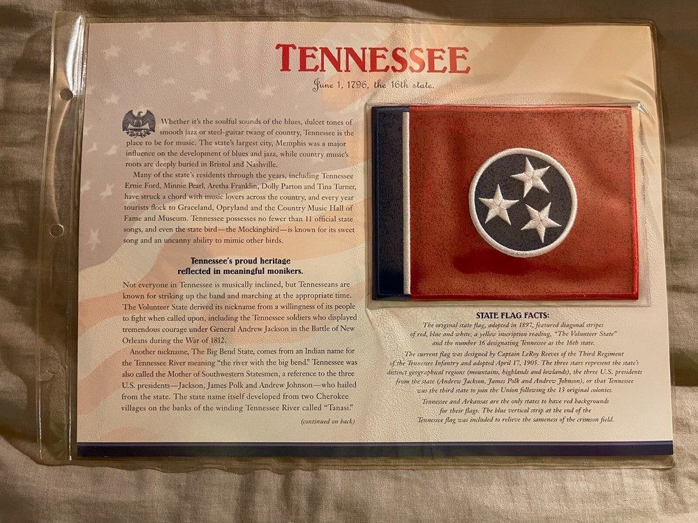 WILLABEE & WARD FLAG PATCH PANE ****TENNESSEE