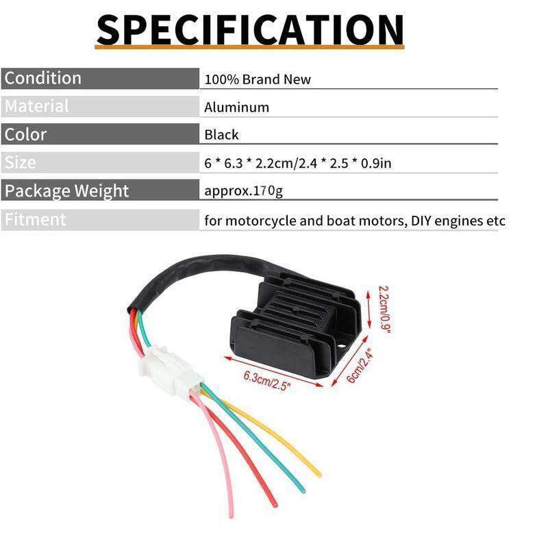 12V Universal 4-Wire Voltage Regulator Rectifier For Motorcycle Scooter ATV Boat