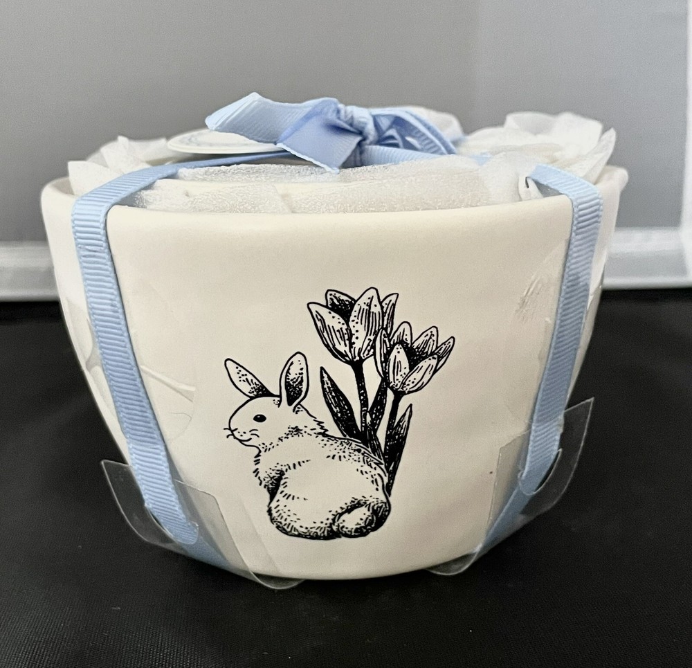 RAE DUNN Bunny Sketch 4 Measuring Cups Rabbit Easter Spring Ceramic NWT