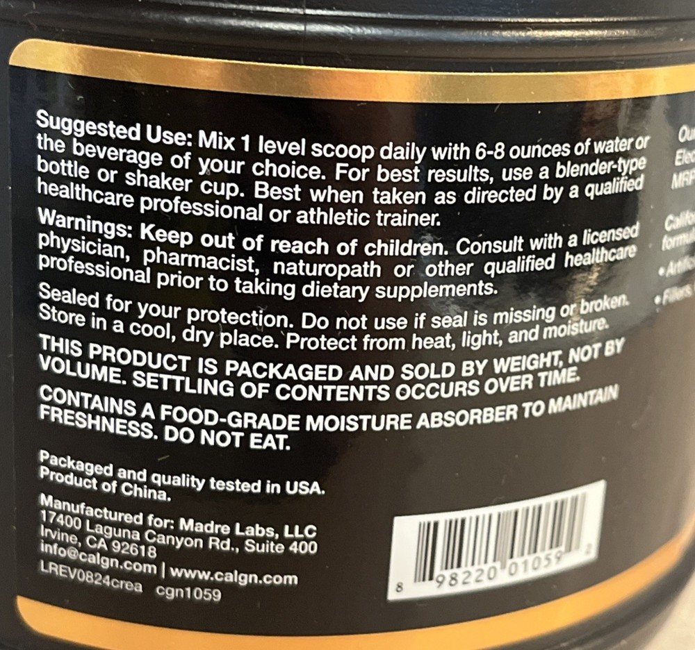 Creatine Monohydrate Powder Unflavored Exp 9/2027