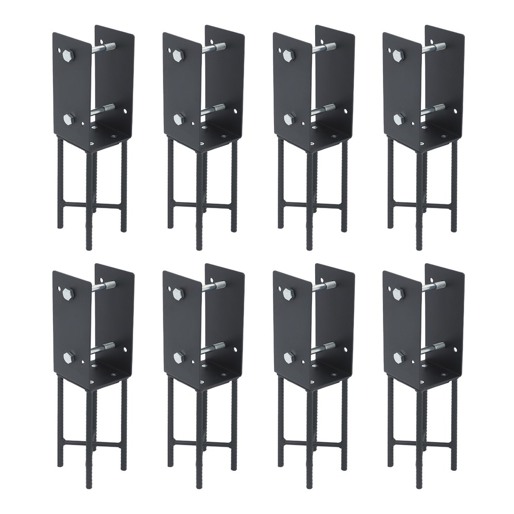 8Pcs Post Base Holders Multi-Functional U-Shape Concrete Foundation Fence Set