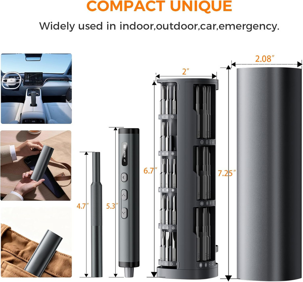 80 in 1 Mini Electric Screwdriver Set, Precision Cordless Screwdriver with OLED