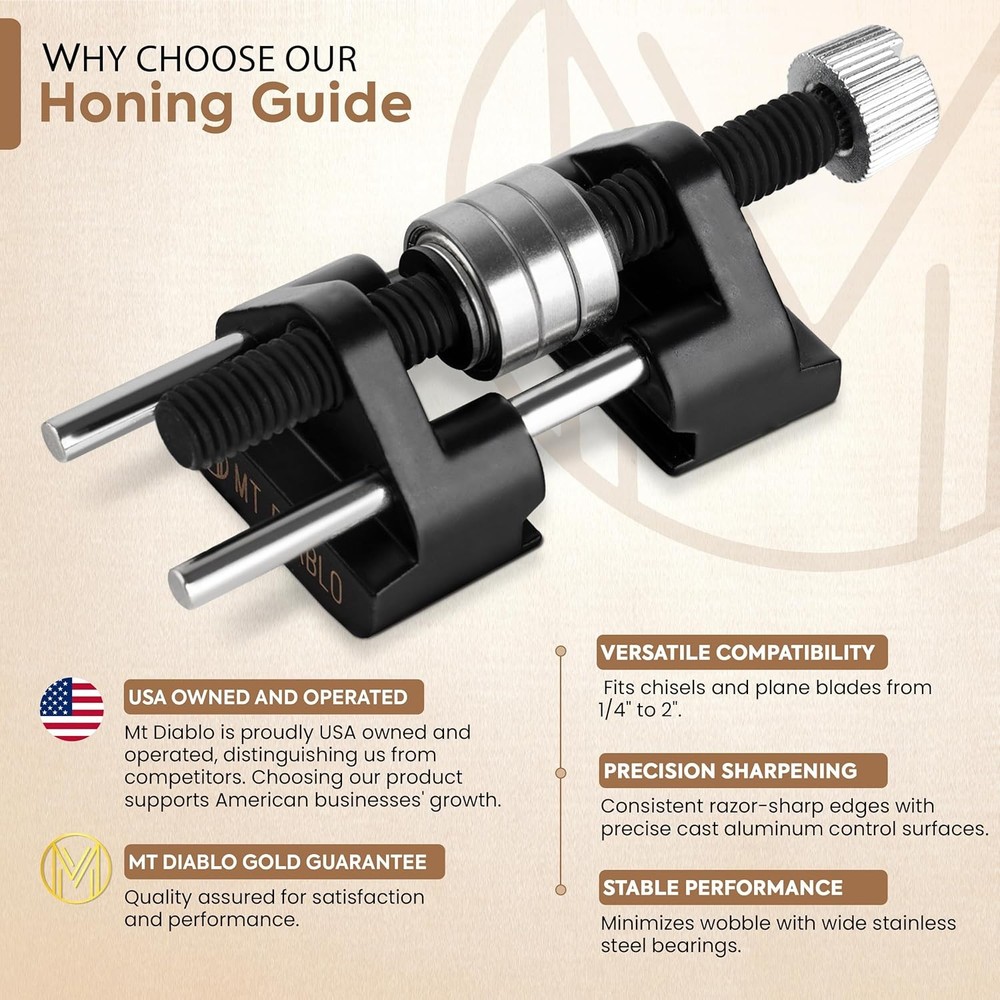 Chisel Sharpening Kit - Precision Honing Guide for 1/4" to 2" Woodworking Tools