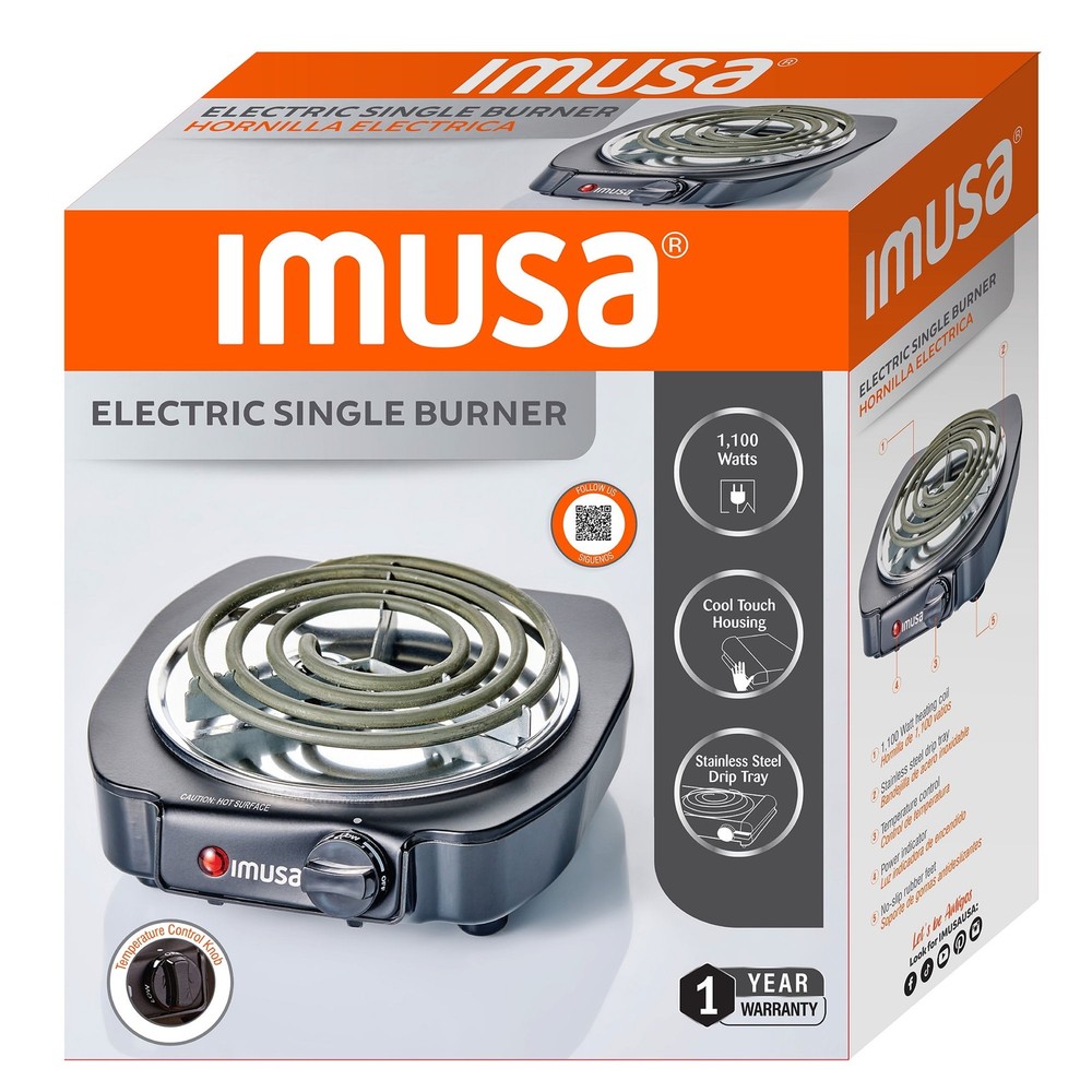 IMUSA Single Electric Burner, Black