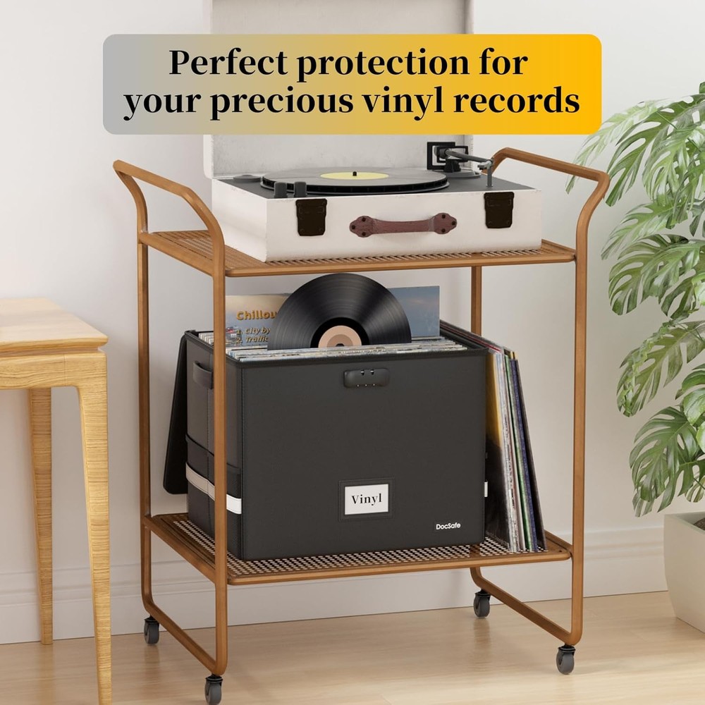 NEW.Fire-Resistant Vinyl Record Storage Box (Lockable)