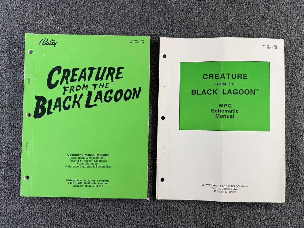 Bally Creature from the Black Lagoon Pinball Machine WPC Schematic Manual COMBO