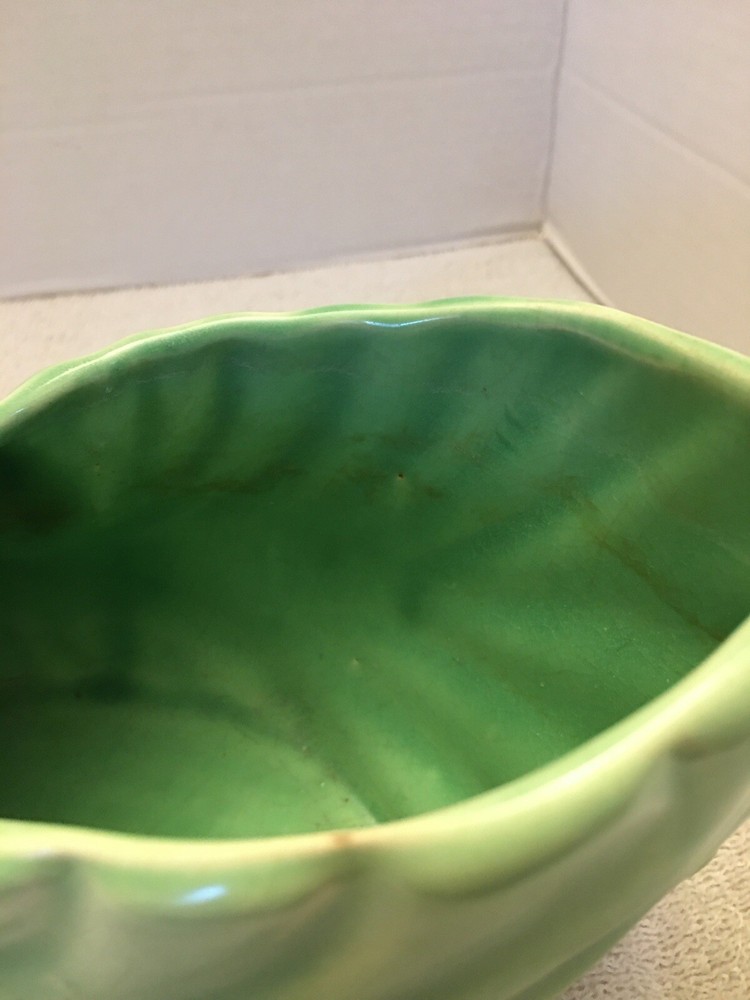 Vintage Planter Shell Shape Green Unmarked