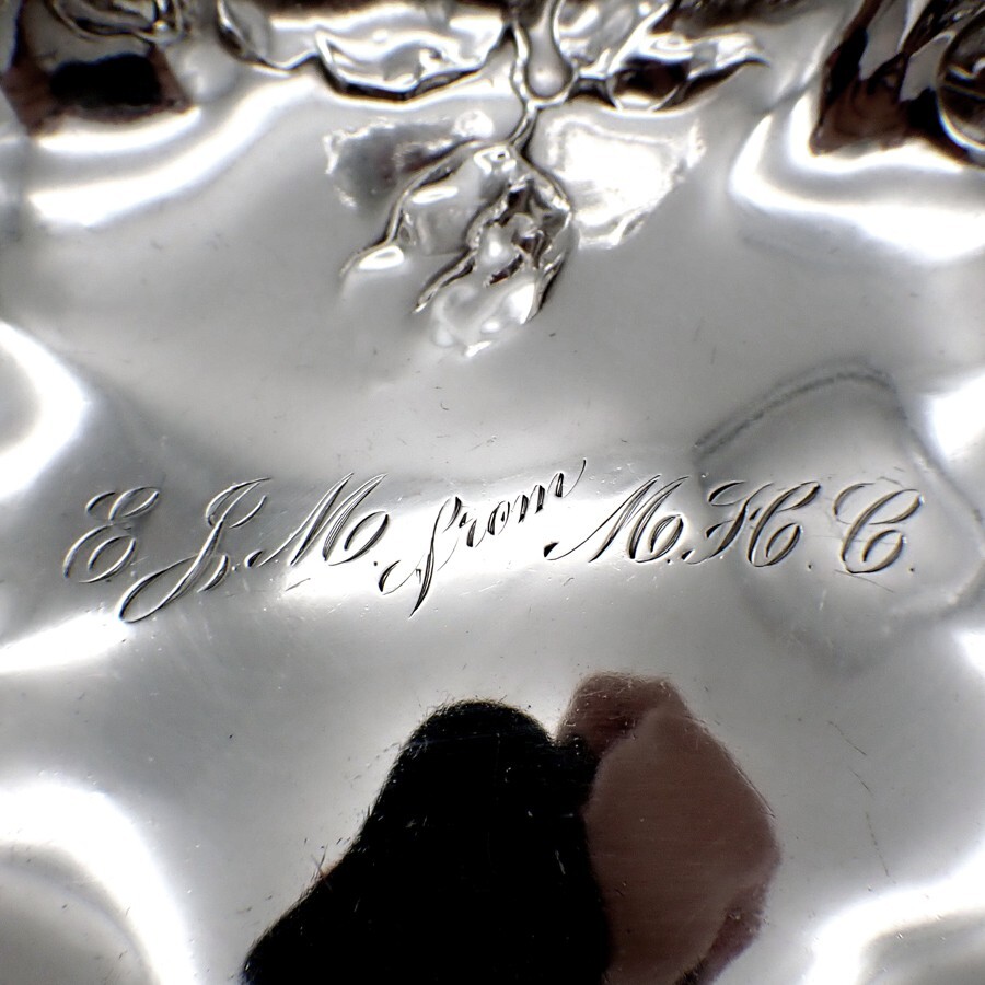 Rose Scroll Medium Serving Bowl International Sterling Mono EJM from MHC