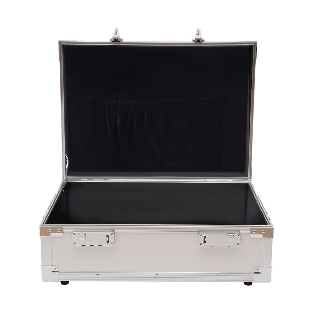 Large Portable Locking Storage Box for Filing Letters & Documents w/Lock Silver