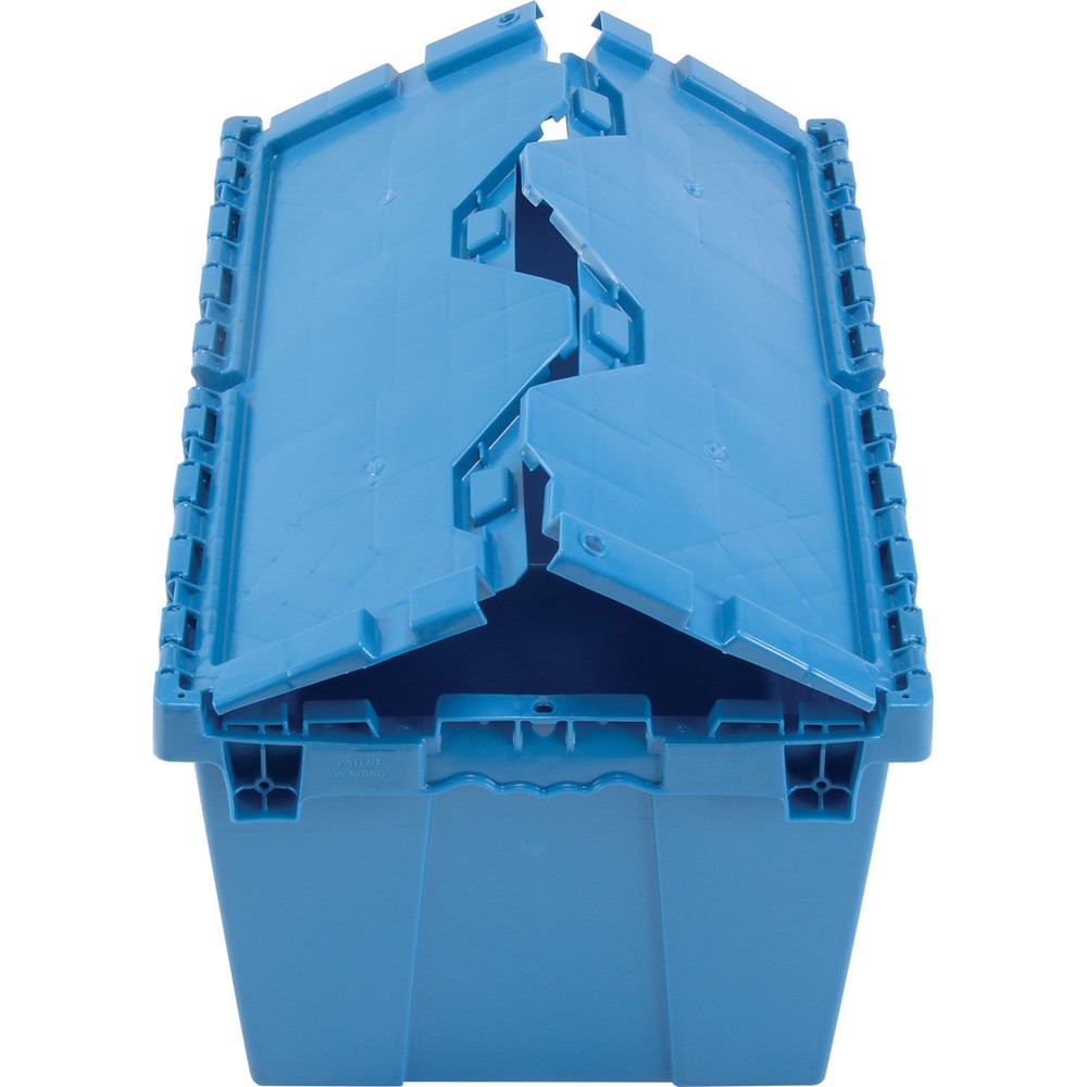 Global Industrial Plastic Distribution Container With Hinged Lid