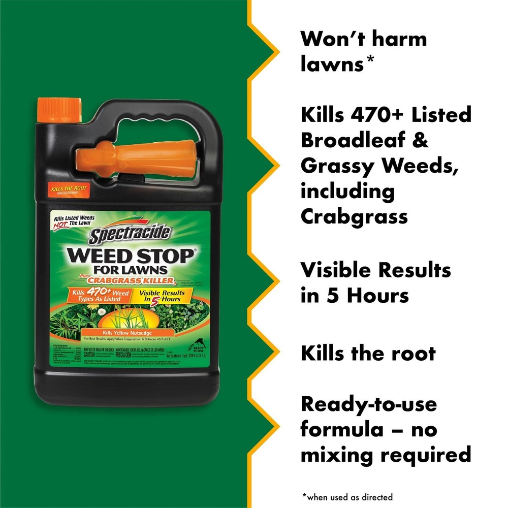128 oz Weed Stop for Lawns + Crabgrass Killer – Ready-to-Use Formula