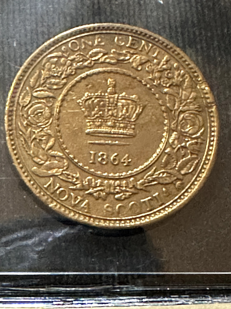 1864 Coin Mart Graded Nova Scotia, Large ¢1 Cent, **AU-55 Dipped**